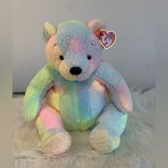 Ty Other - Ty (23) Multicolor Plush Bear with Bow “Mellow”